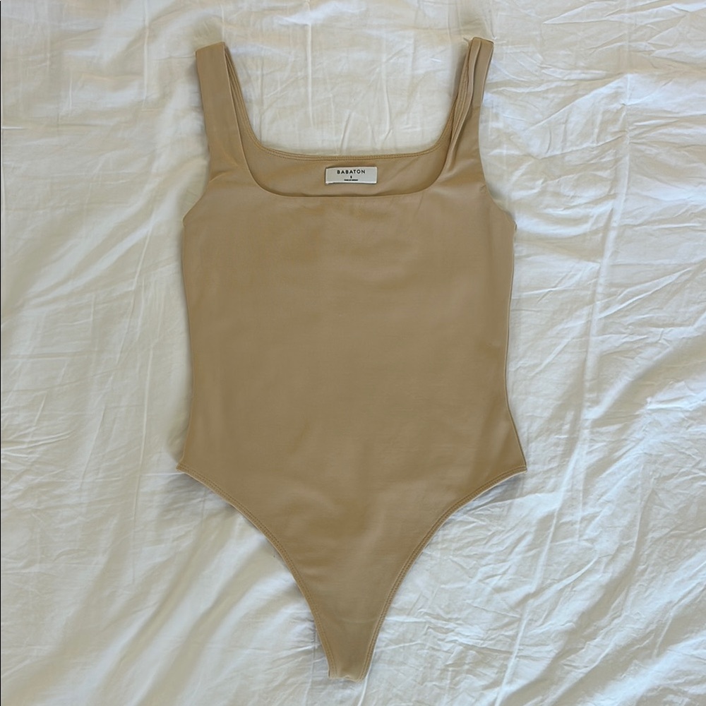 Babaton Contour Square Neck Sleeveless Bodysuit Soft Tan